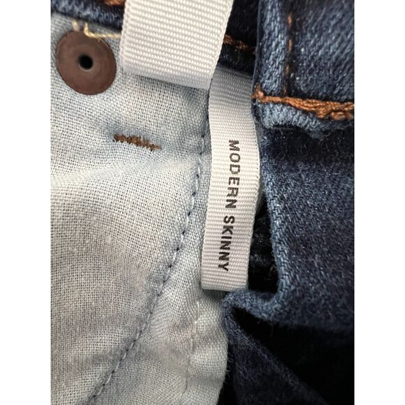 LOFT Women's Modern Skinny Jeans Dark Wash Distressed Size 24 / 00 - Picture 5 of 11